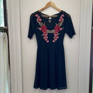 Potter's Pot Black and Floral Dress